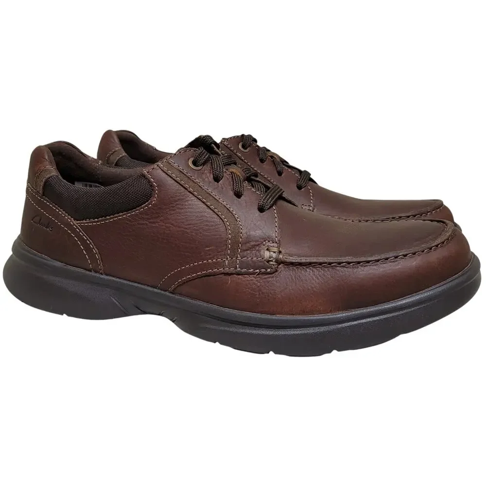 Clarks Men Bradley Vibe Casual Derby Oxfords Size US 12M Tan Brown Leather